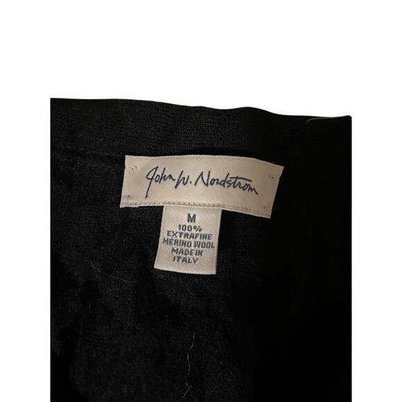 John W. Nordstrom Merino Wool Button Front Black Vest Sz Medium Office Siren - Picture 8 of 8